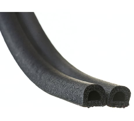 Самоклеящийся резиновый уплотнитель SDM тип D, 9х7 мм, черный, 100 м 00-00004740