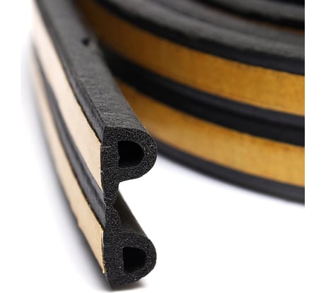 Самоклеящийся резиновый уплотнитель SDM тип P, 9х5,5 мм, черный, 100 м 00-00004745