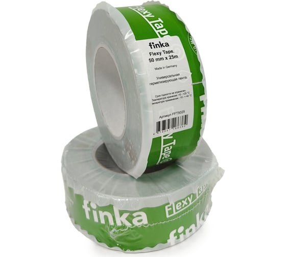 Клейкая лента Finka Flexy Tape 50 ммх25 м для склейки мембраны и пароизоляции, армированная FFT5025