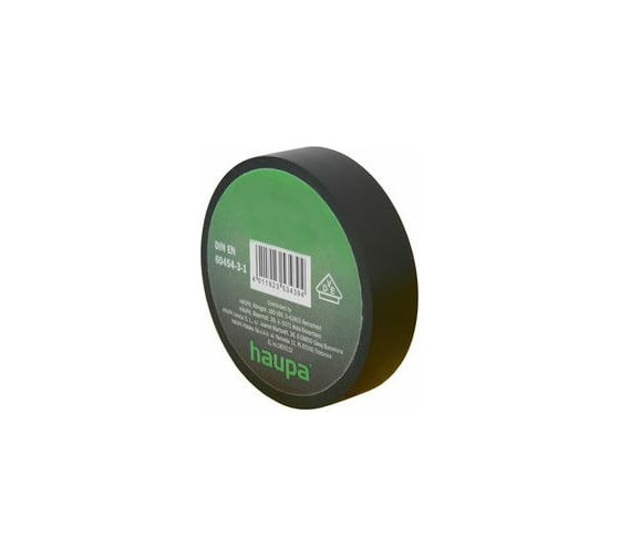 Изолента HAUPA ПВХ 19 мм x 33 м черный 263882 1