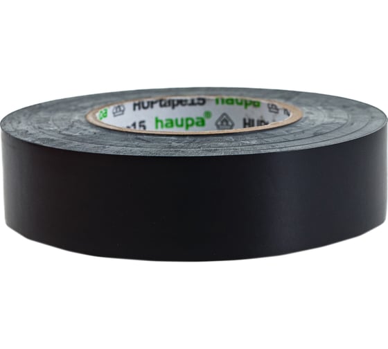 Изолента HAUPA ПВХ чёрный 19 ммх20 м, d 74 мм 263842