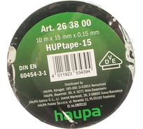 Изолента HAUPA ПВХ чёрный 15ммх10 м, d 60 мм 263800