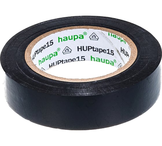 Изолента HAUPA ПВХ чёрный 15ммх10 м, d 60 мм 263800
