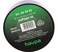 Изолента HAUPA ПВХ чёрный 25 ммх20 м, d 74 мм 263862