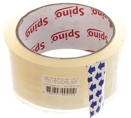 Упаковочная лента SPINO 48мм x 66м, прозрачная, PP, 45мк 78010R