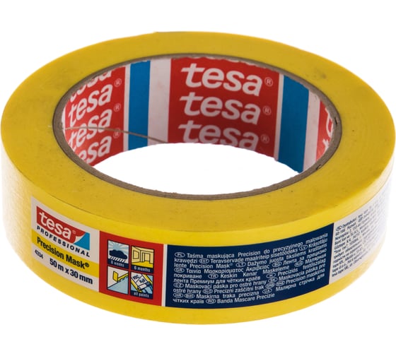 Малярная лента TESA Четкий край желтая 50 м х 30 мм (6 мес) 04334-00010-00