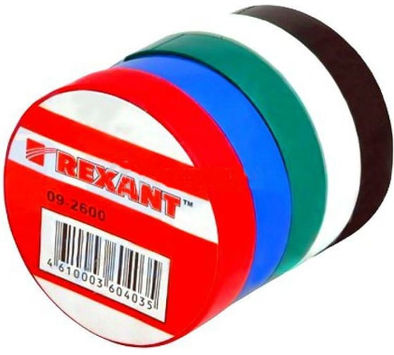 Набор изолент REXANT 15мм х 20м 5 шт 09-2600