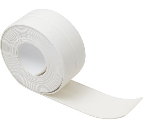 Бордюрная лента, герметик MasterProf 40мм, 3.35 м, белая, блистер ИС.130814