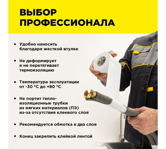 Лента для защиты термоизоляции AVIORA 75 мм, 50 м 302-158