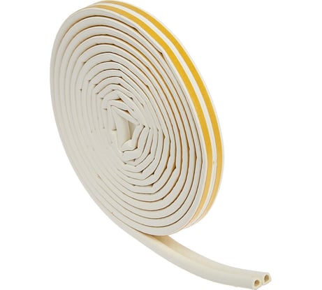 Уплотнитель ТУНДРА резиновый, профиль D, размер 9x8 мм, 10 м. 3794722