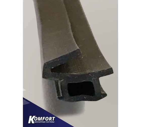 Уплотнитель для алюминиевых дверей KOMFORT москитные системы тпу - 003 (кпу-06) черный, 14м УПУ005