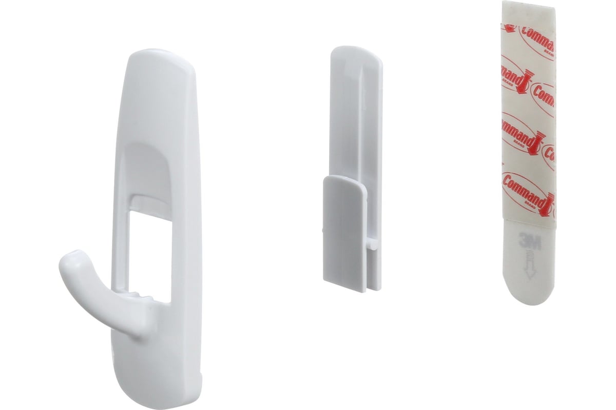 Крючок белый средний 2 шт./4 белые полоски Command 17001 7100107867 ...