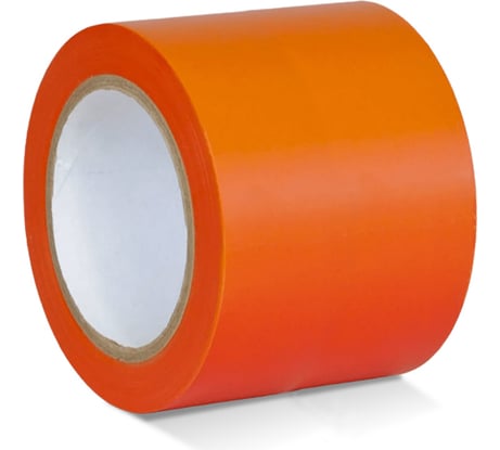 Лента для разметки самоклеящаяся Vell длина 33 м, ширина 75 мм, оранжевая, 0,15 мм, ПВХ (Standart) 331525