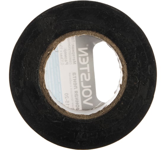 Изолента Volsten V02-7B-13х15-20 0,13х15 мм, черная, 20 метров 9796