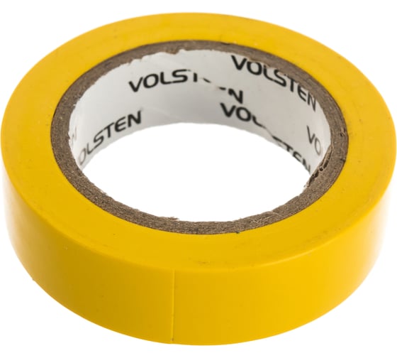 Изолента Volsten V02-7Y-13х15-10 0,13х15 мм, желтая, 10 метров 10290