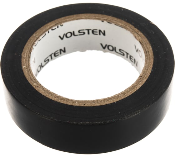 Изолента Volsten V02-7B-13х15-10 0,13х15 мм, черная, 10 метров 10285