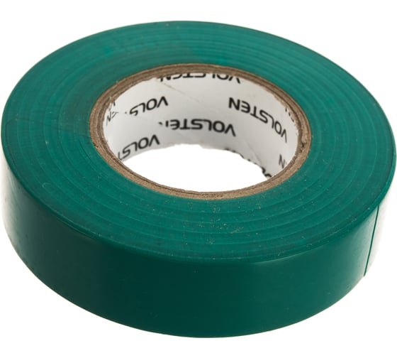 Изолента Volsten V02-7G-18х19-20 0,18х19 мм, зеленая, 20 метров 9786