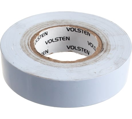 Изолента Volsten V02-7W-18х19-20 0,18х19 мм, белая, 20 метров 9783