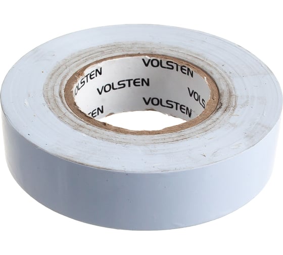 Изолента Volsten V02-7W-18х19-20 0,18х19 мм, белая, 20 метров 9783
