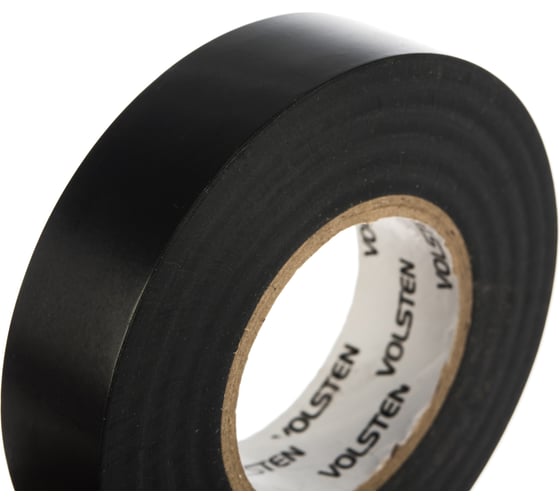 Изолента Volsten V02-7B-18х19-20 0,18х19 мм, черная, 20 метров 9789