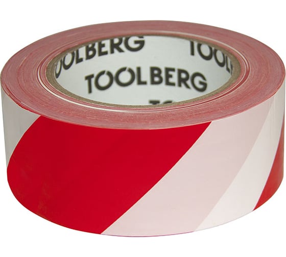 Сигнальная лента для ограждений Toolberg бело-красная, 200 м, 50 мм ЛА-00000350