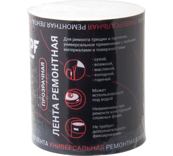 Ремонтная сверхпрочная лента MPF универсальная, 10x100 см, прозрачная ДС.071530
