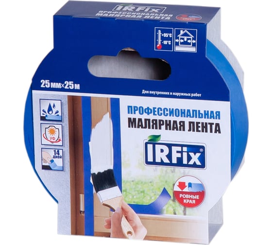 Малярная лента для наружных работ  IRFIX EXTRA 25 мм, 25 м, синяя 30081