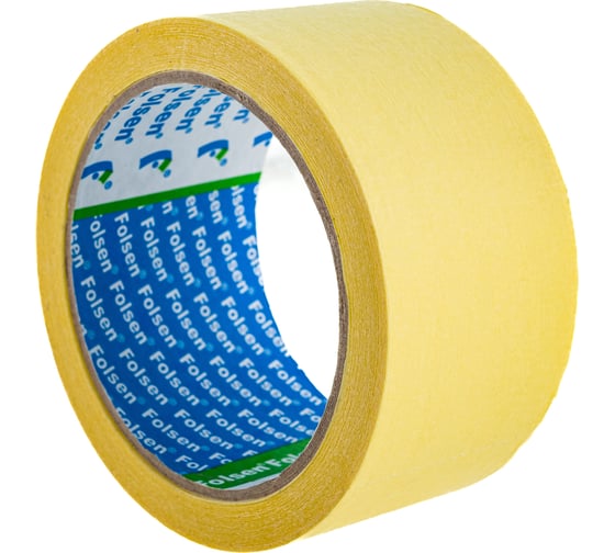 Малярная лента FOLSEN желтая, 60oC, 50мм x 35м 0213550