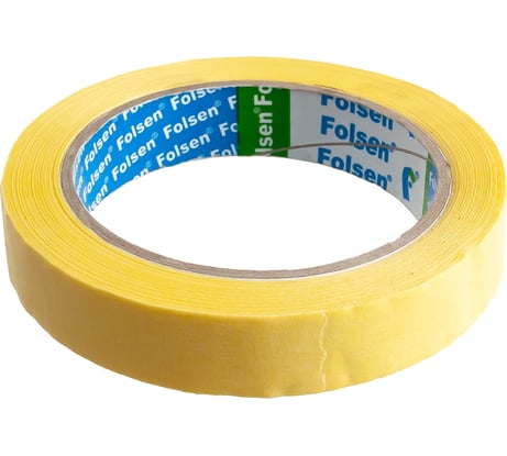Малярная лента FOLSEN желтая, 60oC, 19мм x 35м 0213519