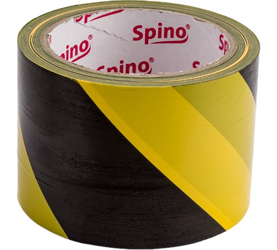 Сигнальная лента SPINO 70мм x 100м, чёрно - жёлтая, PE 78101