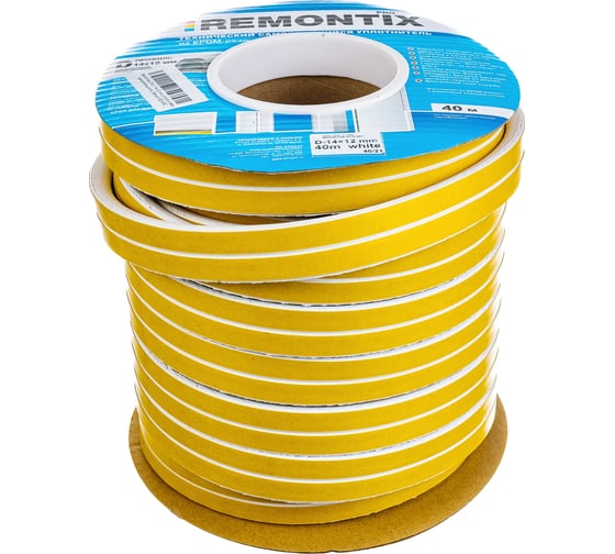 Самоклеящийся уплотнитель Remontix D40, 14x12 мм, белый SD-55C