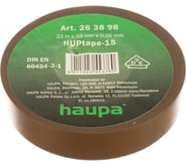 Изолента ПВХ HAUPA 19 мм x 33 м, цвет коричневый 263898
