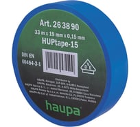 Изолента ПВХ HAUPA 19 мм x 33 м, цвет синий 263890
