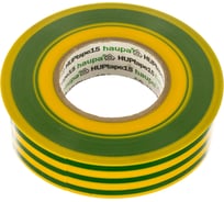 Изолента ПВХ HAUPA 19 мм x 25 м, цвет желто-зеленый 263920