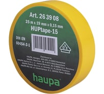 Изолента ПВХ HAUPA 19 мм x 25 м, цвет желтый 263908