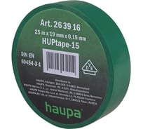 Изолента ПВХ HAUPA 19 мм x 25 м, цвет зеленый 263916