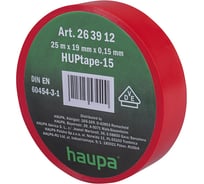 Изолента ПВХ HAUPA 19 мм x 25 м, цвет красный 263912