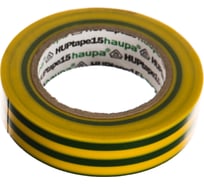 Изолента ПВХ HAUPA цвет желто-зеленый, шир.15мм, длина 10 м, d 60 мм 263818