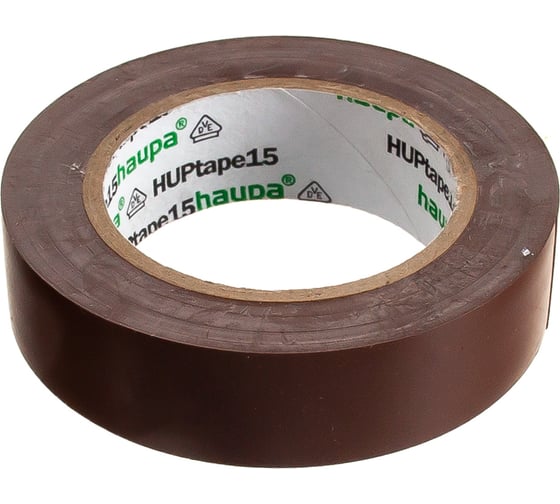 Изолента ПВХ HAUPA цвет коричневый, шир.15мм, длина 10 м, d 60 мм 263816