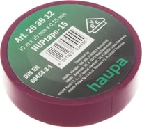 Изолента ПВХ HAUPA цвет фиолетовый, шир.15мм, длина 10 м, d 60 мм 263812