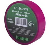 Изолента ПВХ HAUPA цвет фиолетовый, шир.25 мм, длина 20 м, d 74 мм 263874