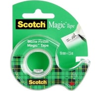 Невидимая клейкая лента на мини-диспенсере 3М Scotch Magic 8-1975D 19ммх7,5м 7100093940
