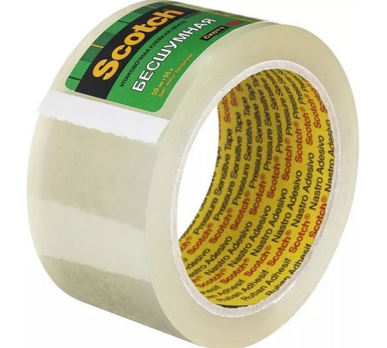 Упаковочная клейкая лента 3М Scotch S5066F6T бесшумная, прозрачная, 50 мм х66 м 7000035405 1