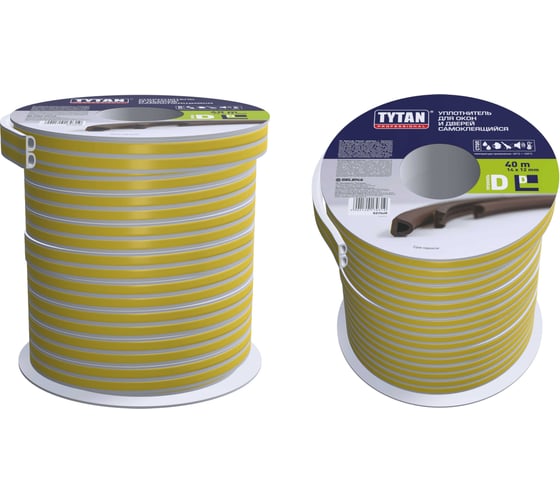 Уплотнитель для окон и дверей Tytan Professional d 40 м, 14x12 мм, белый 234906 70319