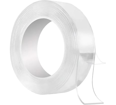 Клейкая нано-лента Дон Баллон (15х1 мм х 3 м) акриловая, двухсторонняя, многоразовая, прозрачный, 1 шт. 6015361