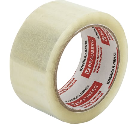 Клейкая лента BRAUBERG 48 мм х 66 м, упаковочная, прозрачная, 45 мкм, 221108
