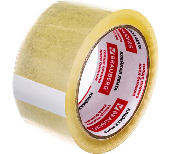 Клейкая лента BRAUBERG 48 мм х 66 м, упаковочная, прозрачная, 45 мкм, 221108