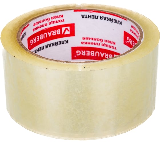 Клейкая лента BRAUBERG 48 мм х 66 м, упаковочная, прозрачная, 45 мкм, 221108