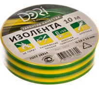 Изолента DORI желто-зеленая 0.13mm x 15mm x 10m 10 шт 2802