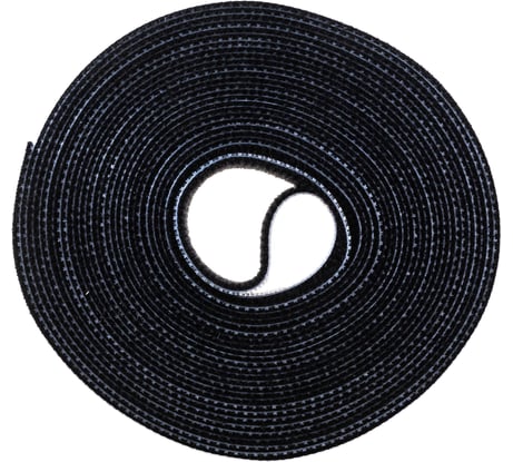 Лента (липучка) в рулоне Hyperline WASNR-5x16-BK ширина 16 мм, длина 5 м, черная 401602
